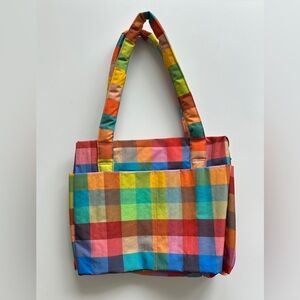 BAGGU SCCO Small Cloud Carry-On Bag Madras NWT